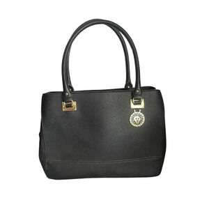 Anne Klein Black New Recruits Large Satchel Purse Handbag